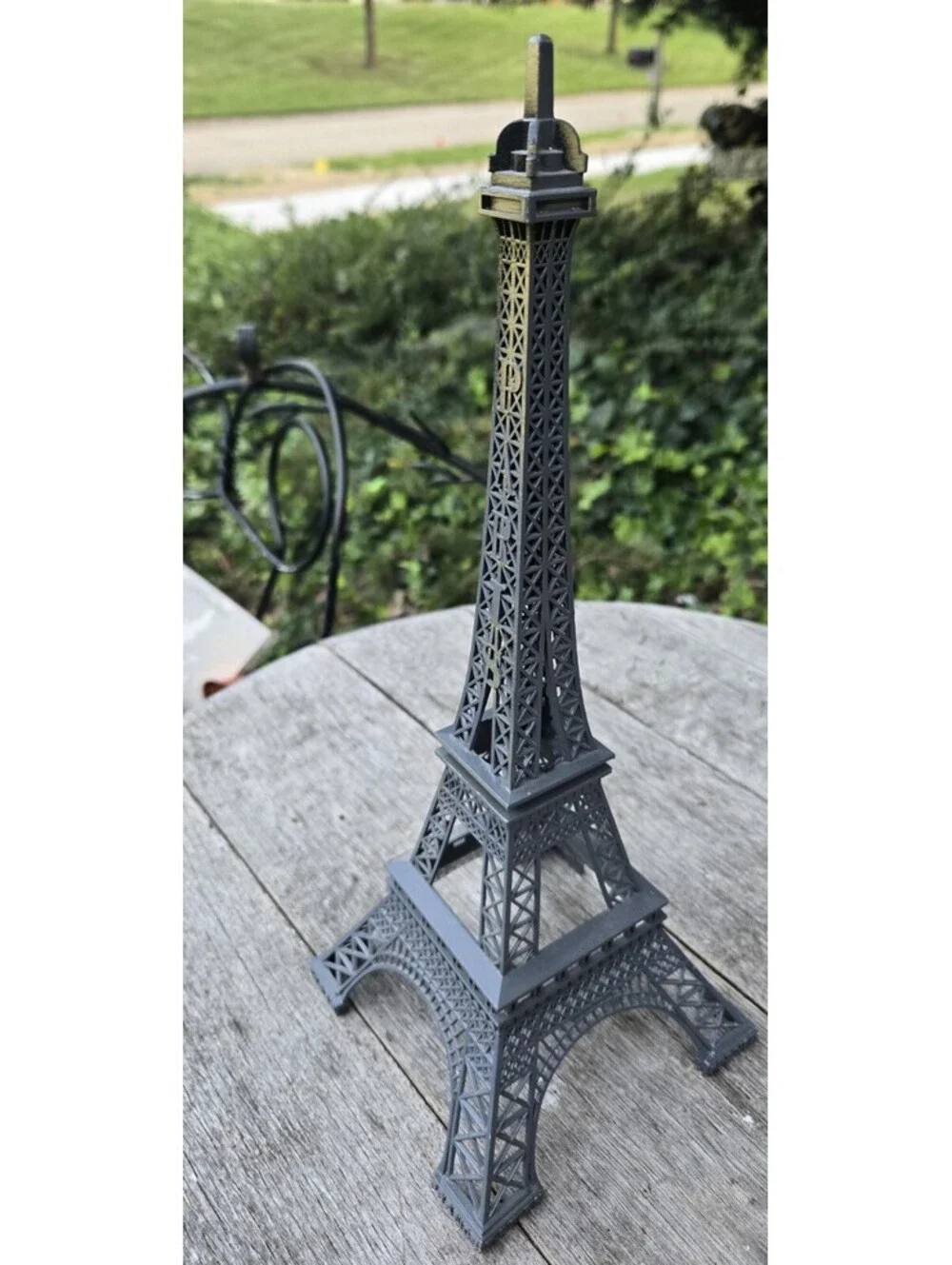 Eiffel Tower Desk Black Gunpowder Gray Statue Figurine Decor 13